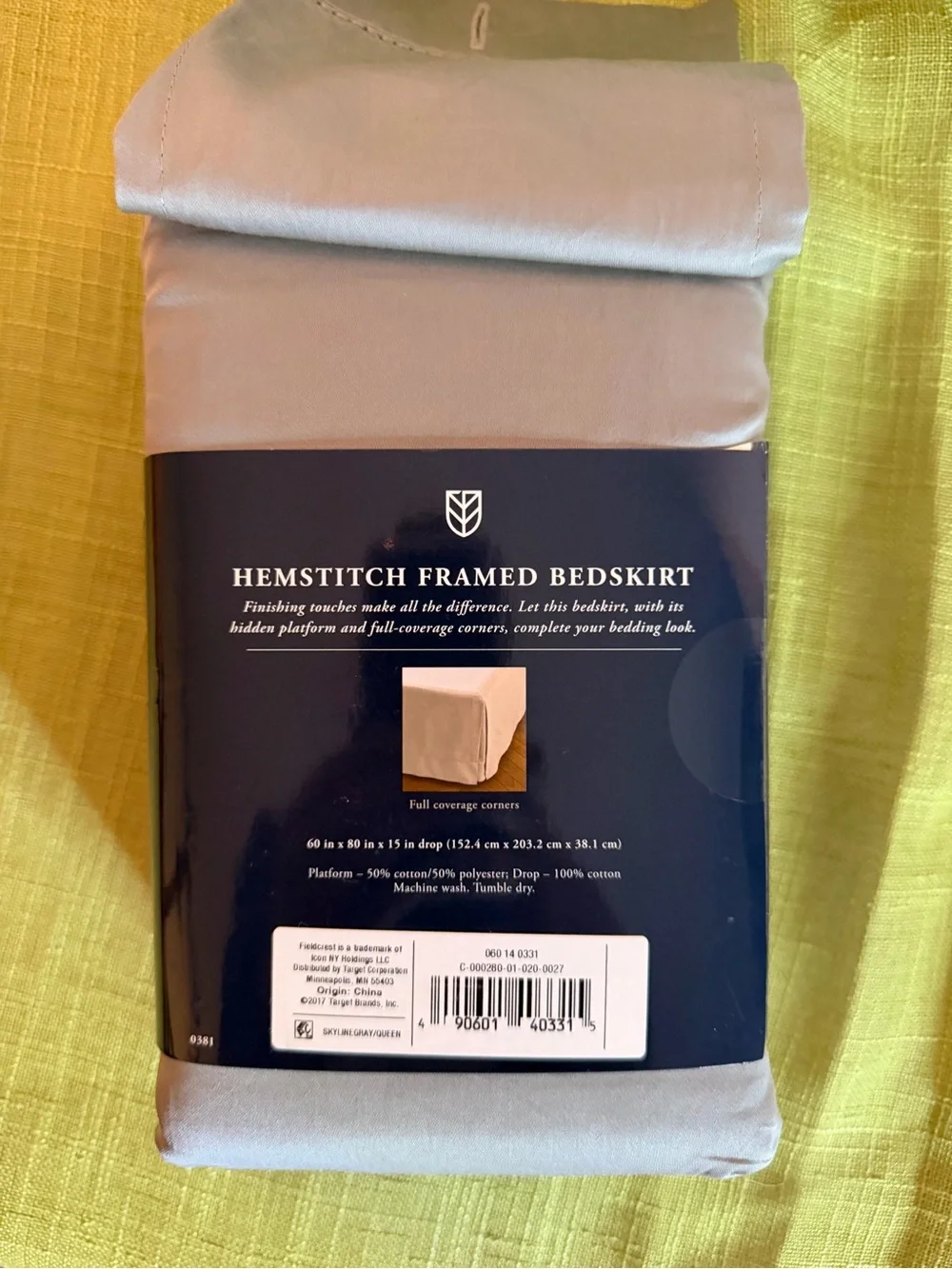 Fieldcrest hemstitch framed